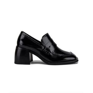 Jeffrey Campbell Black Ecole Block Heel Penny Loafers